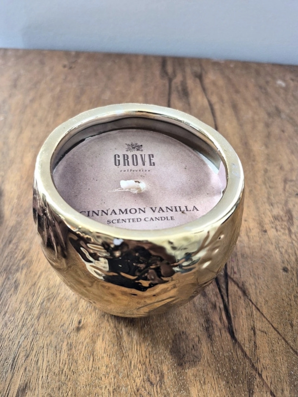 Grove Cinnamon Vanilla Scented Candle Gold Scented Candle